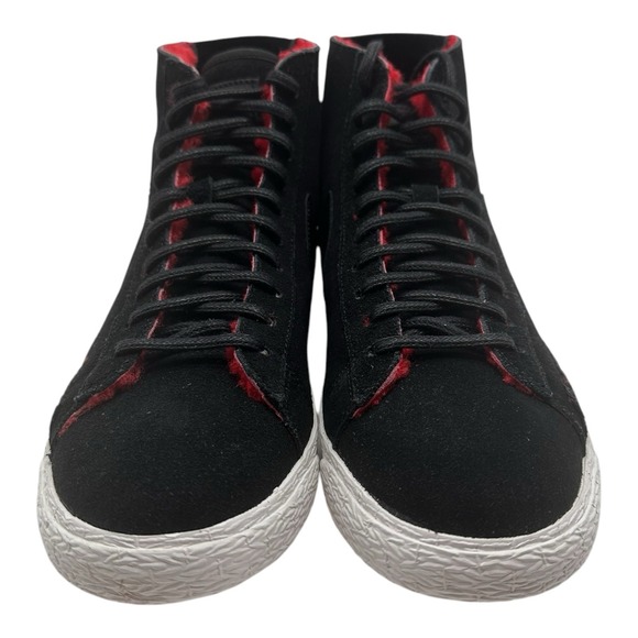 Nike Blazer Mid Premium Shoes Womens‎ Sz 8 Black Red White Sneakers 403729-007 - Picture 4 of 10